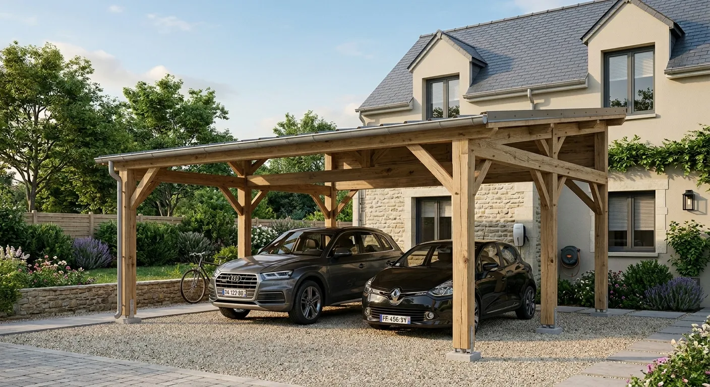Carport bois sur mesure réalisé par La Planète Bois près de Soissons
