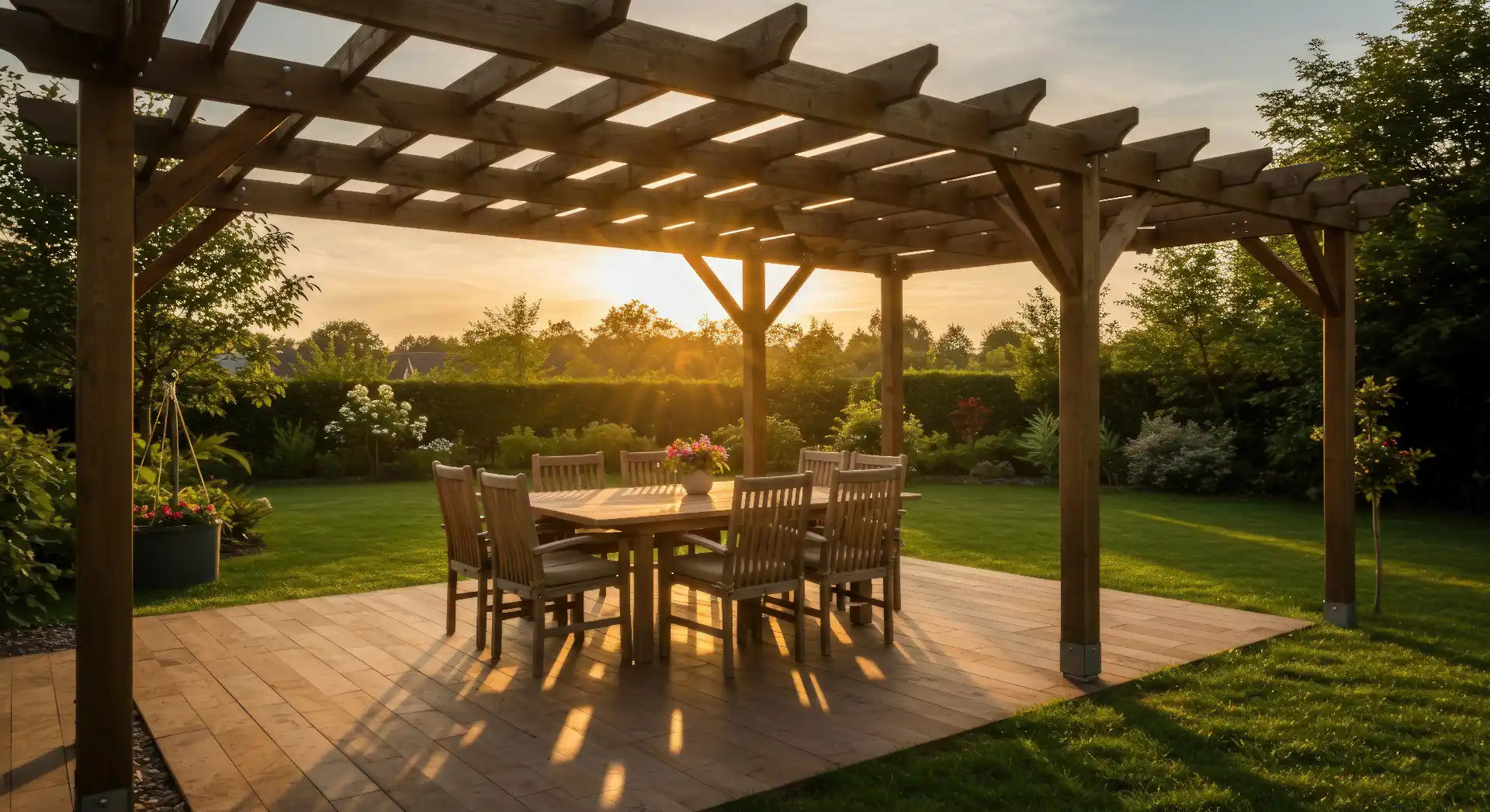 Pergola bois élégante