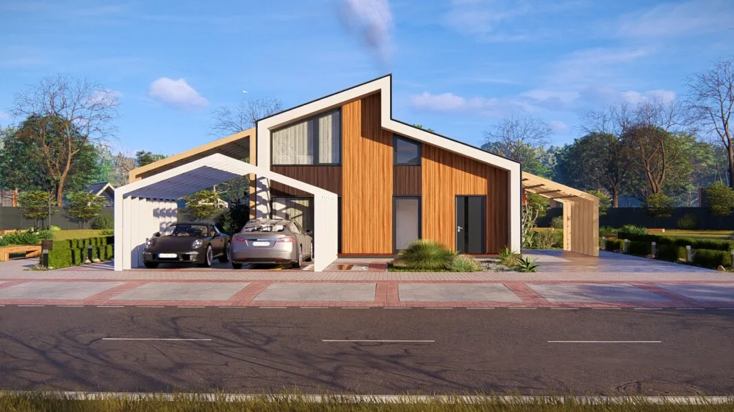 Maison ossature bois sur mesure réalisée par La Planète Bois près de Soissons