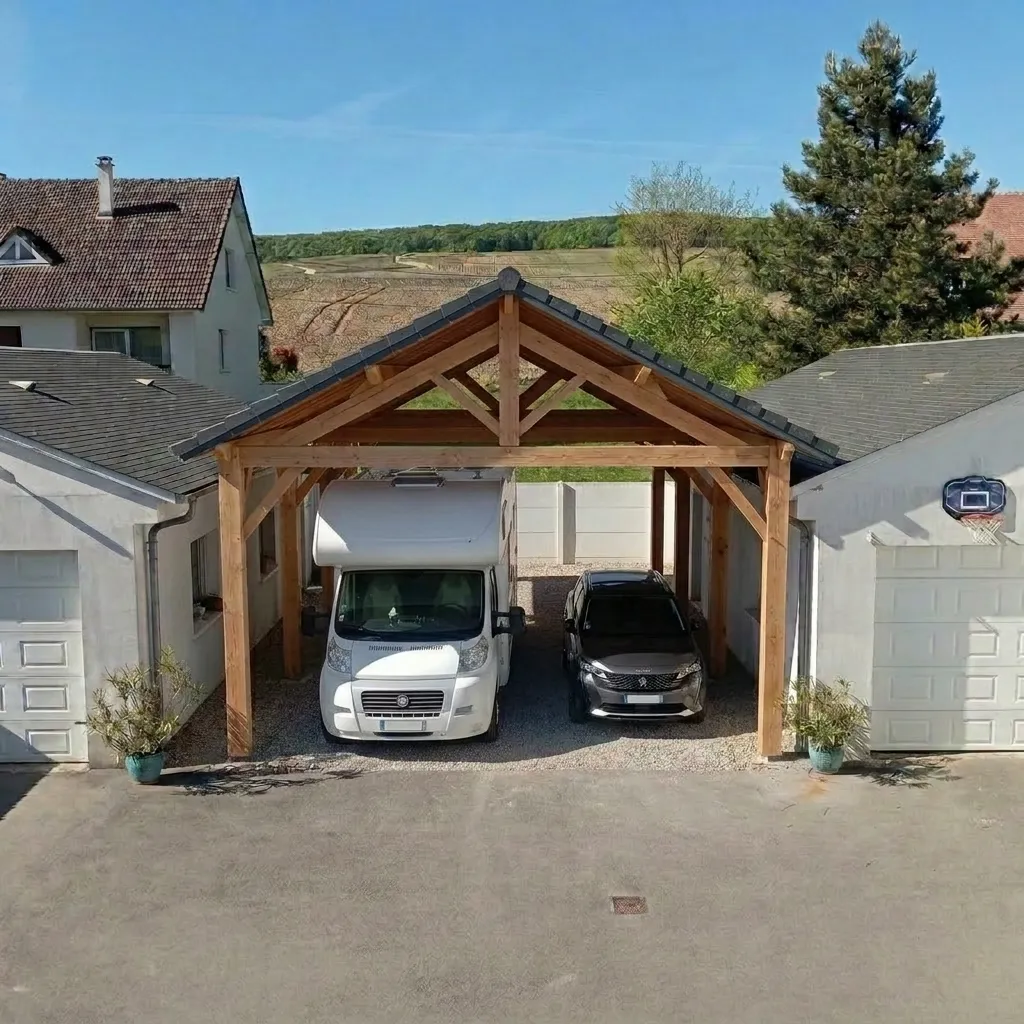Carport bois contemporain