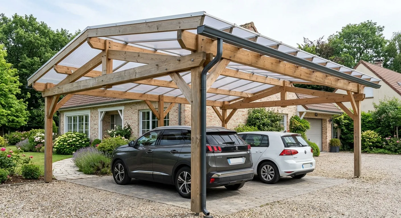 Carport bois double
