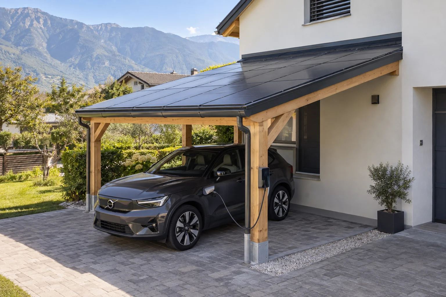 Visuel de projet : carport adossé avec recharge